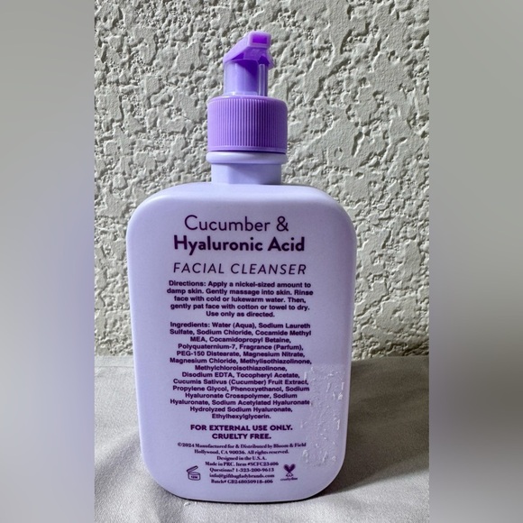 Beauty Bliss ~ Cucumber & Hyaluronic Acid Deep Facial Cleanser 16.9 fl oz - Picture 3 of 6